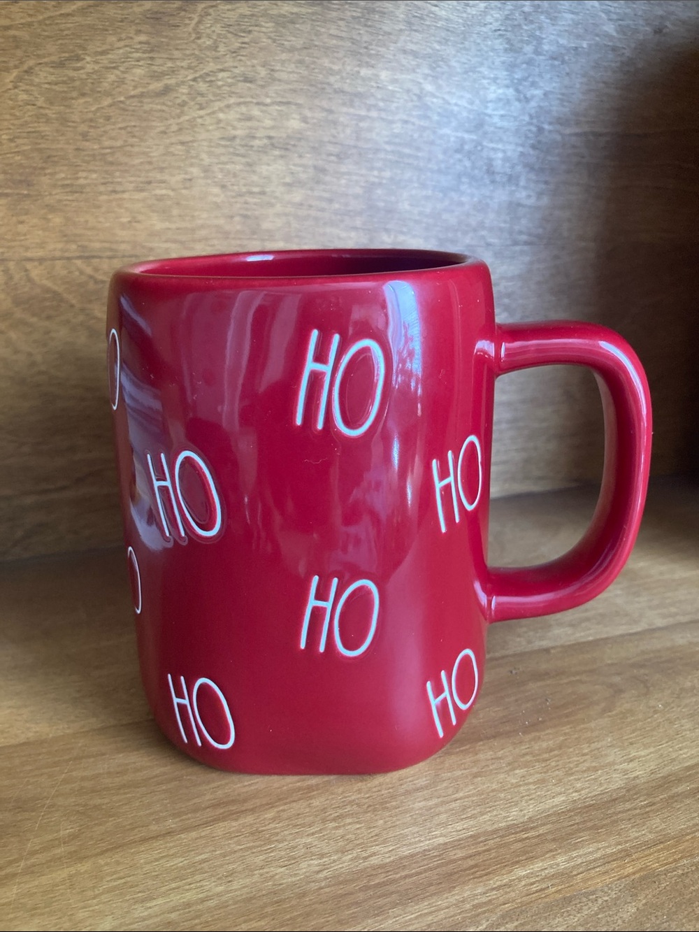 Rae Dunn Red Ceramic 'HO' Holiday Coffee Mug
